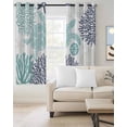 thumbnail image 2 of Turquoise Coastal Turtle Blackout Curtains for Bedroom Living Room Darkening Curtains 84 Inch Length 2 Panels Set Ocean Coral Nautical Window Curtain Insulated Window Treatment Grommet Drapes 42"x84", 2 of 9