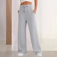 thumbnail image 1 of Pantalones de chándal informales con cordón, ajuste holgado, conjunto diario con bolsillos para mujer Ygjytge Gris claro T M para Mujer, 1 of 5