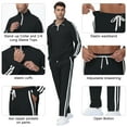 thumbnail image 5 of Tyhengta Men's Tracksuits Athletic 2 Piece Set 1/4 Zipper Casual Jogging Suit Gym Sportswear Black 2XL, 5 of 8
