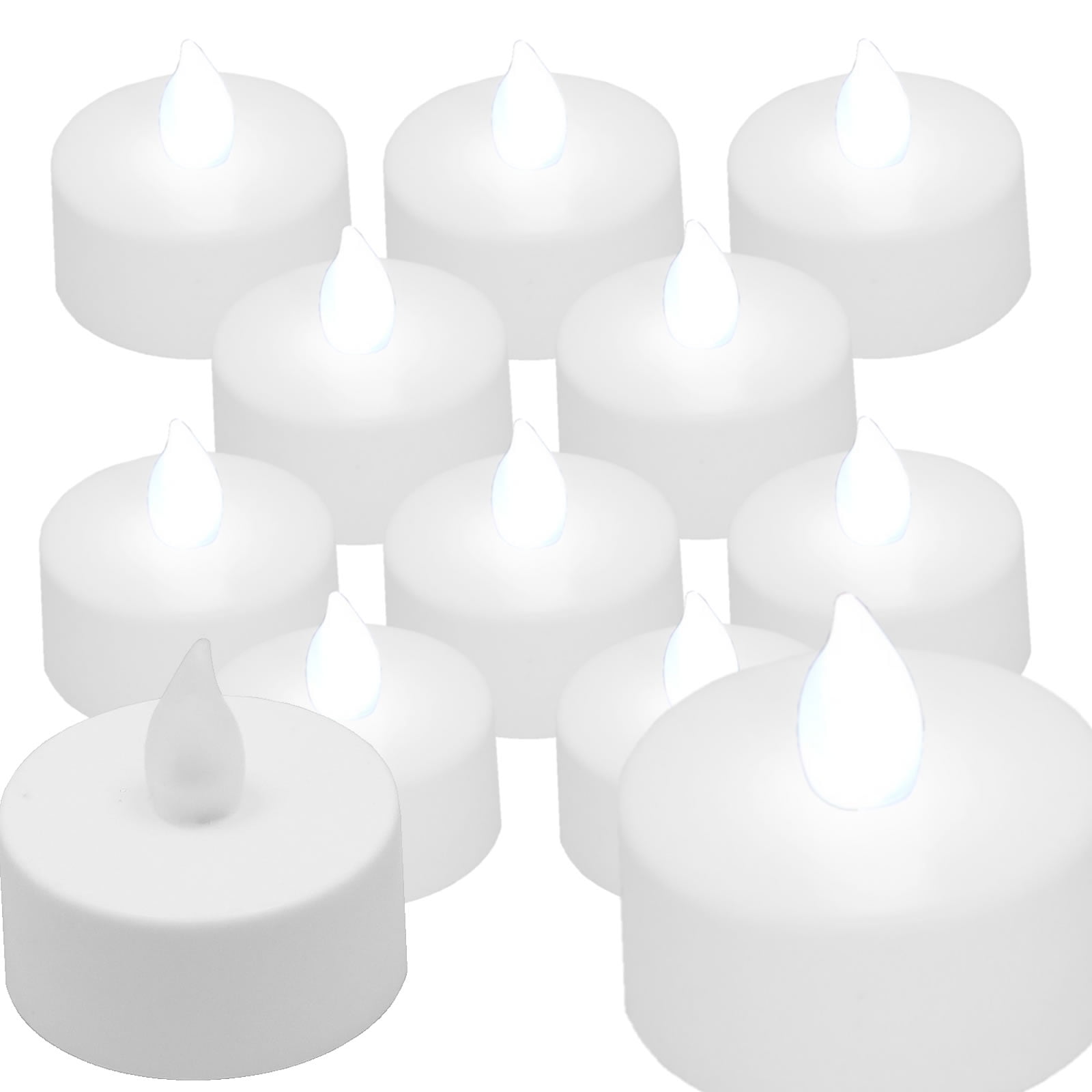 Flickering Tea Lights White 10 pieces