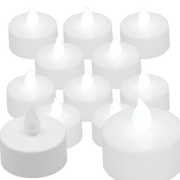 Flickering Tea Lights White 10 pieces