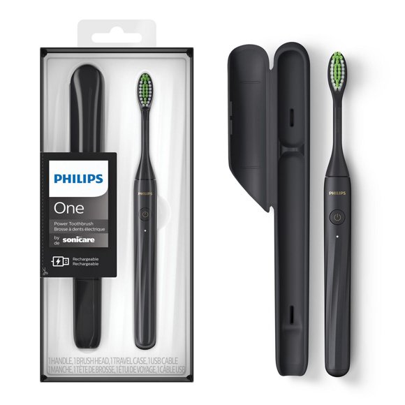 Philips One by Sonicare Shadow Black Rechargeable Toothbrush, HY1200