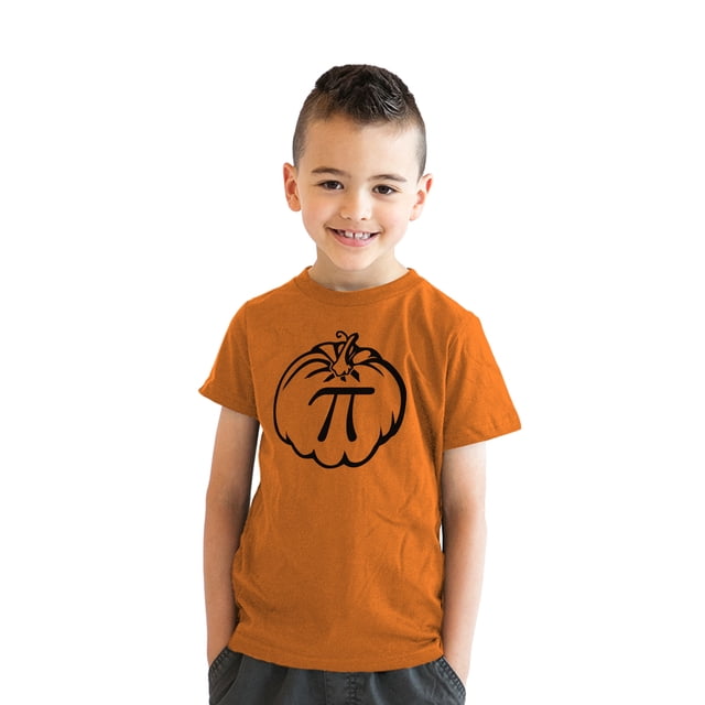 Youth Pumpkin Pi T Shirt Funny Math Shirt Pie Tee Thanksgiving Tee for Kids (Orange) - XL