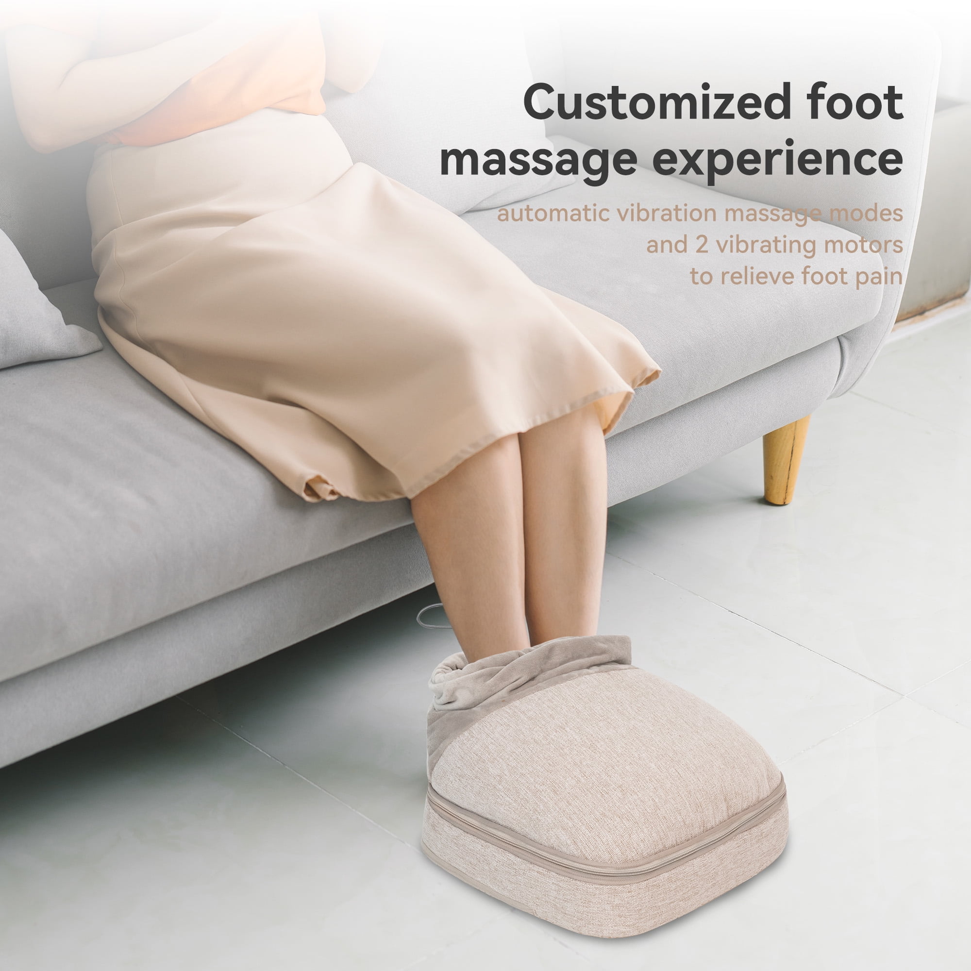 Vibration Foot Massager with Heat, Snailax foot Warmer with App Control, Gifts