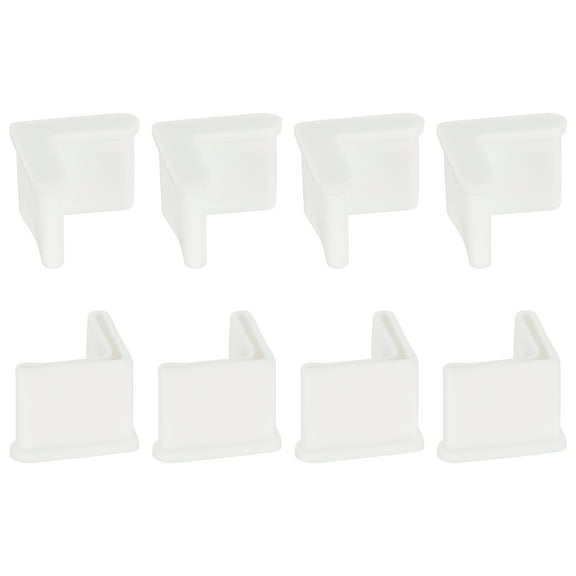 Uxcell 8Pack 1.18" x 1.18" Angle Iron Foot Pad L Shaped Plastic Leg Cap Protector, White