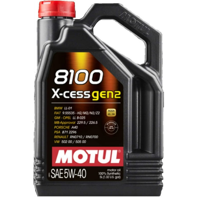 Motul 8100 X-Cess Gen2 5W-40 Synthetic Engine Oil for Gasoline