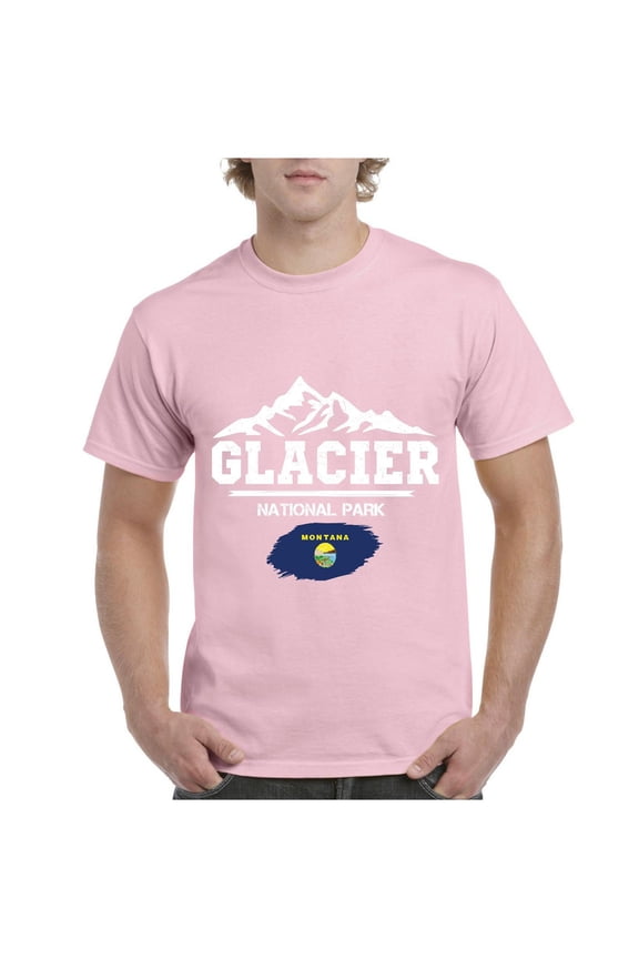 - Men's T-Shirt Short Sleeve, up to Men Size 5XL - Glacier National Park