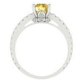 thumbnail image 4 of Clara Pucci 14K White Gold 1.47ct Citrine Solitaire with Accents Ring, 4 of 8