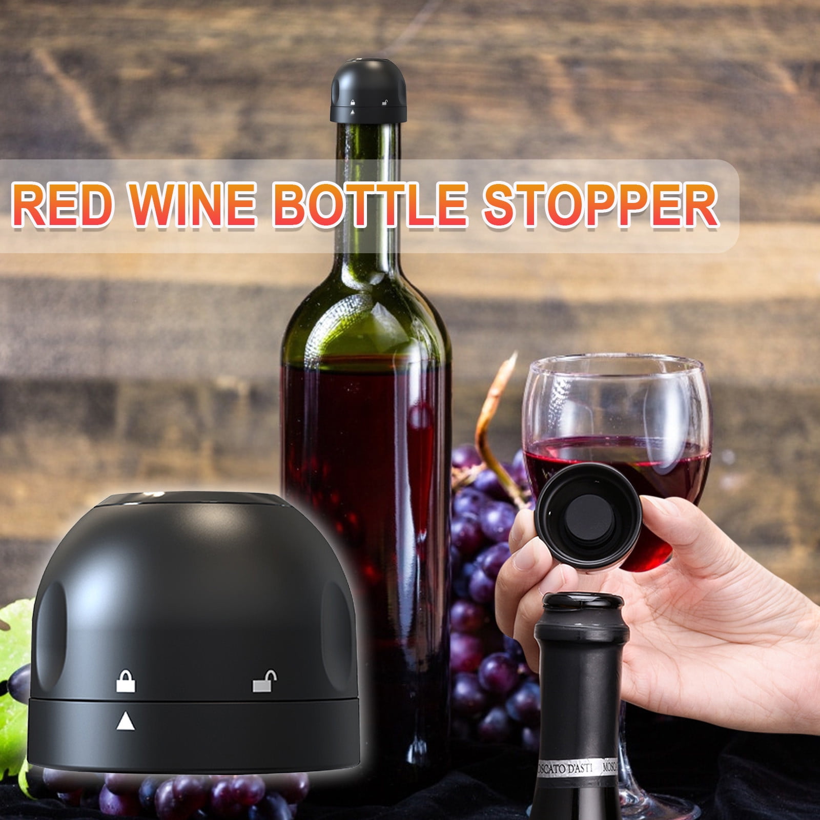 Stainless Steel Red Wine Vacuum Sealed Storage Bottle Stopper Plug Cap Cork L/ 
