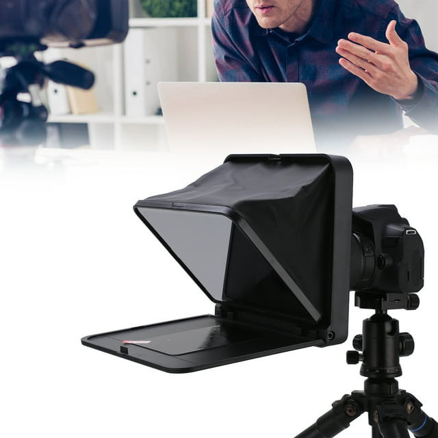 Herwey Teleprompter For SLR Camera,LENSGO TC7 Foldable Portable Teleprompter For Smartphone Tablet SLR Camera With Remote Control,TC7 Teleprompter