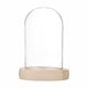 thumbnail image 1 of Cúpula de Vidrio Cloche Uxcell, Caja de Exhibición de Vidrio de 3.9"x2.4" con Base de Madera para DIY Globos de Nieve/Pequeñas Plantas/Flores/Velas/Modelos/Souvenirs, Centro de Mesa de Mesa [Madera], 1 of 1