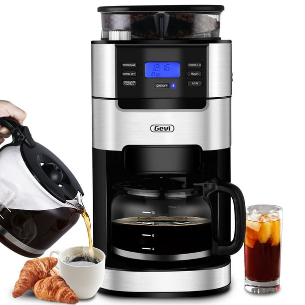 GEVI 10Cup Programmable Grind and Brew Coffee Maker，Black
