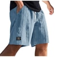 thumbnail image 2 of DPTALR Men's Casual Fashion Loose Drawstring Elastic Waist Pocket Shorts,Blue,XL, 2 of 6