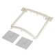 thumbnail image 1 of Soporte para cepillos de dientes y ganchos, sin clavos, resistente estante de baño de pared de color blanco, 1 of 7
