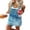 Blue, variant on Women's Casual Denim Bib Overall Dress Adjustable Strap Ripped Short Dress