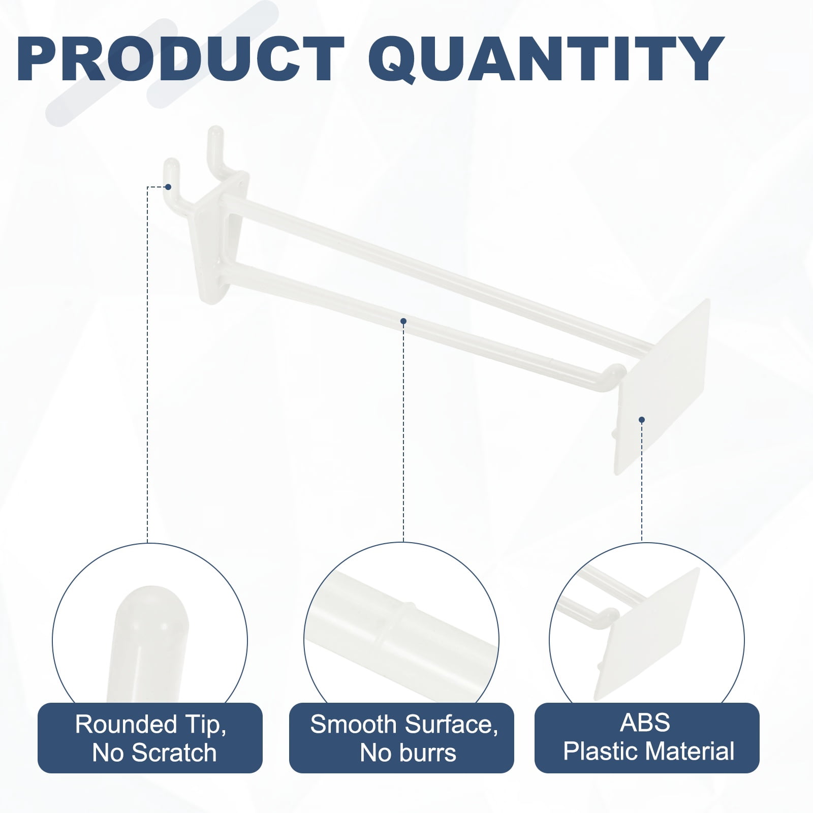 Uxcell 20 Pack Pegboard Hooks, 6 Inch Durable Plastic Pegboard Display Hooks Peg Board Organizer Accessories for Shop Craft Tool Organization Wall Storage Gridwall, White
