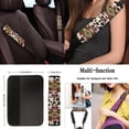 thumbnail image 4 of Renewold American Tribal Cow Print Red Beige Car Accessories Full Set 11 PCS, Universal Steering Wheel Cover Seat Belt Pad Cup Holder Key Chains Car Accessories Fit for Most Cars SUV Sedans, 4 of 7