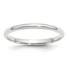 Ladies 14K White Gold 2mm Comfort Fit Plain Wedding Band (Available Ring Sizes 4-9) Size 8