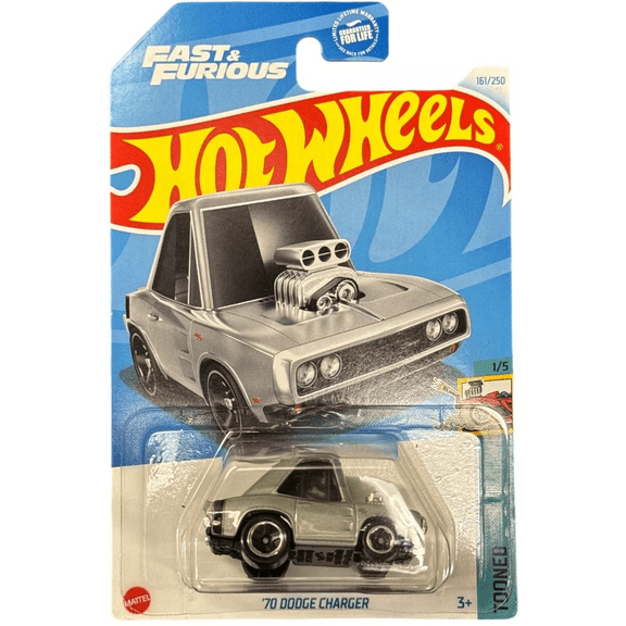 Hot Wheels '70 Dodge Charger, Tooned 1/5 [Silver] Fast & Furious 161/250