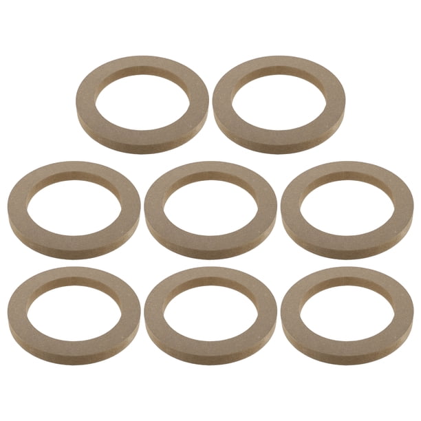 Unique Bargains 8 piezas universales de 5 pulgadas altavoz subwoofer montaje anillos espaciadores madera maciza beige