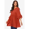 thumbnail image 4 of Roaman's Women's Plus Size Flutter Sleeve Big Shirt Tunic, 4 of 5