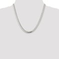 thumbnail image 3 of Auriga Fine Jewelry 925 Sterling Silver 7 mm Domed w/ Side Diamond-cut Curb Chain Necklace for Men 26", 3 of 6
