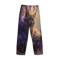 thumbnail image 3 of Lsque Purple Flower Lazy Cat Print Men's Pajama Pants, Lounge Pant - Comfortable Home Wear,Elastic Waistband, Stylish Design-XX-Large, 3 of 9