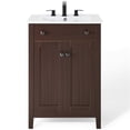 thumbnail image 3 of Modway Nantucket 24" Modern Wooden Bathroom Vanity in Walnut and White, 3 of 10