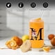 thumbnail image 2 of Vaso de vidrio Wulcea, 16 oz, con tapa de bambú con monograma, pajita, 2 of 6