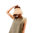 thumbnail image 4 of Kmbangi Female Visor Cap Solid Color Ruffled Sun Hat Hollow Out Bucket Hat, 4 of 9