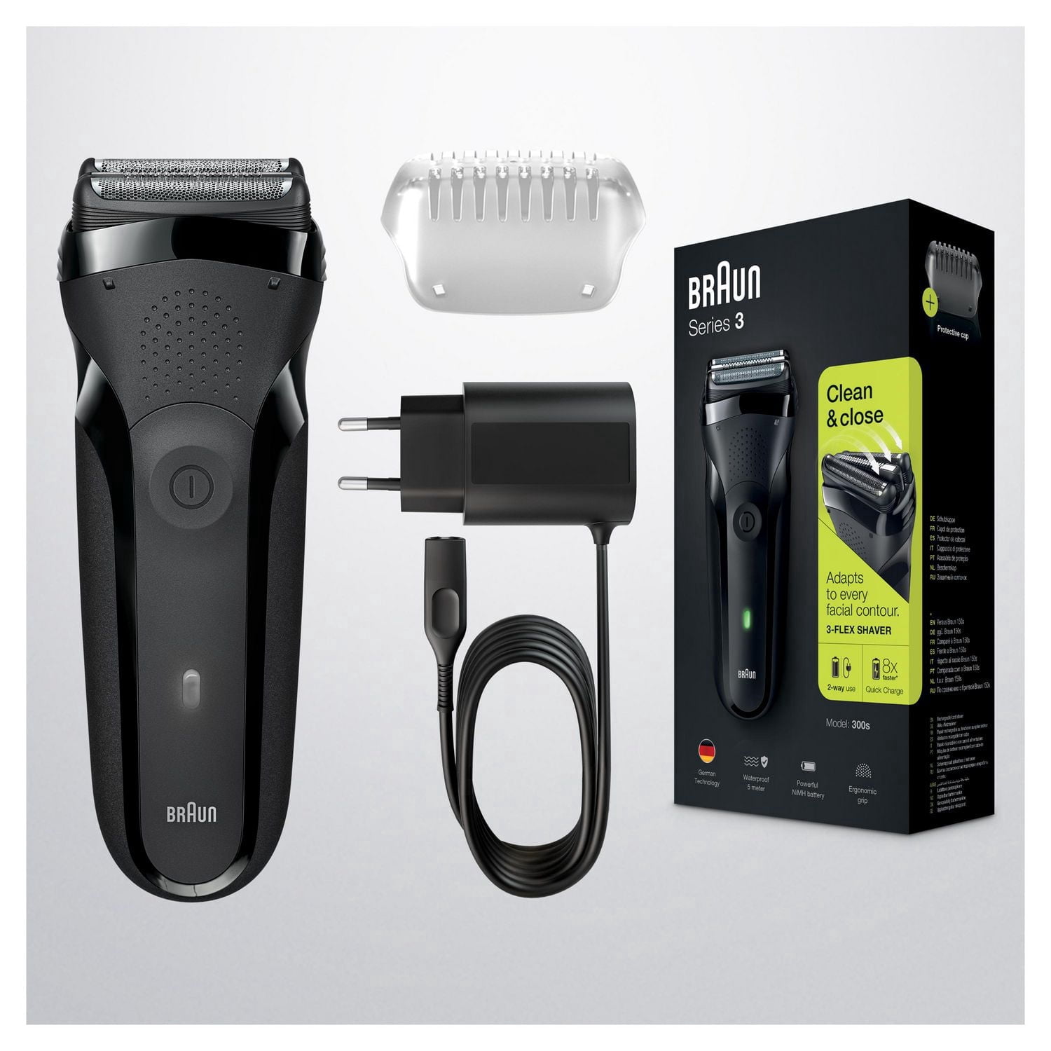 Braun Série 3 300s Rasoir Électrique Rechargeable, Noir