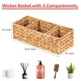 thumbnail image 6 of Tripumer 2Pack 3-Compartment Water Hyacinth Hand-Woven Wicker Baskets Home/Toilet Tank Top Storage, 6 of 10