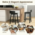 thumbnail image 2 of Topcobe Wood Bar Stools Set of 2 with Solid Back and Seat, Modern Furniture for Living Room-Black, 2 of 9