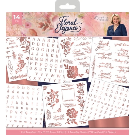 Sara Signature Floral Elegance Foil Transfers 8"X8"