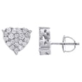 thumbnail image 3 of 10K White Gold Diamond Heart Shape 3 Prong Studs Womens Fancy Earrings 3/4 CT., 3 of 5