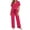 A46 Hot Pink, variant on Mifsaly Cotton Pajama Sets for Women Button Down Short Sleeve Sleepwear Top and Long Pants Comfortable Soft Pjs Matching Lounge Outfits Purple,XXL