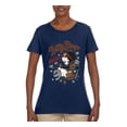 thumbnail image 2 of Wild Bobby Biker Betty Boop Wild One MC Motorcycle Betty Boop Womens T-Shirt, Navy, Large, 2 of 5