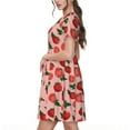 thumbnail image 2 of Uemuo Tomatoes Print Womens Summer Dress Casual Swing Short Sleeve Sundresses Beach A-line Shift Dress, 2 of 6