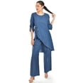 thumbnail image 3 of Set de mezclilla asimetrico Roman Fashion /Juvenil, 0010 (Mezclilla tono oscuro) azul oscuro G, 3 of 5
