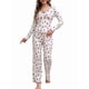 thumbnail image 1 of Pijama de Dos Piezas para Mujer, de Otoño e Invierno, Informal, de Larga y Pantalón, para el Hogar Rojo XL, 1 of 9