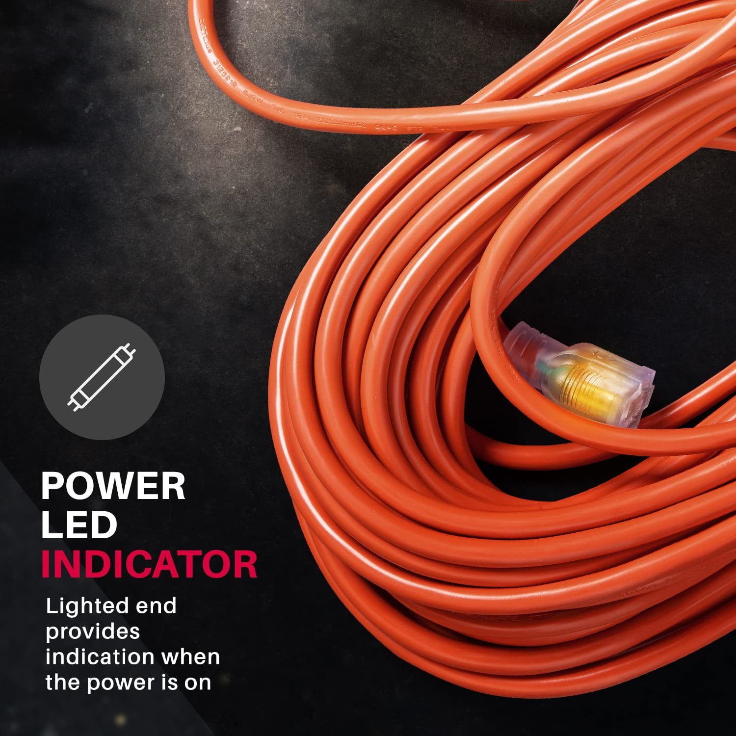 200ft Outdoor/Indoor Extension Cord 14/3 Gauge Heavy Duty 3 Prong SJTW, Waterproof, Flexible Cold-Resistant Long Power Cord,125 Amp 875W, Orange by LifeSupplyUSA