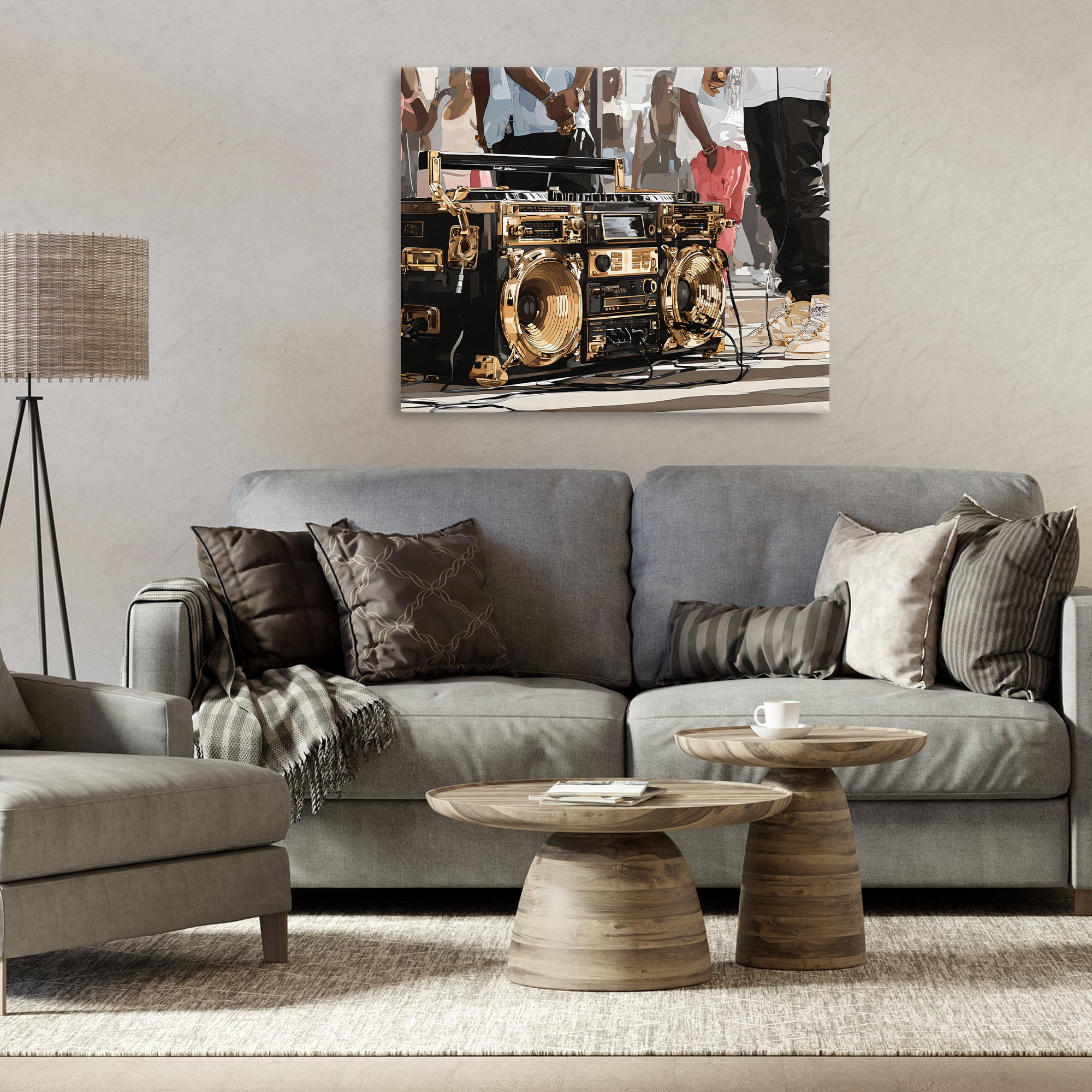 Stupell Industries Golden Stereo Hip Hop Beats Canvas Wall Art, design by Franklyn Gregory