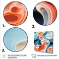 thumbnail image 3 of Designart "River of Blue and Orange Liquid Ink V" Abstract Wall Art - Modern Blue Abstract Liquid Ink Hallway Wall Art Decor, 3 of 6