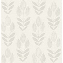 Chesapeake Garland Light Grey Block Tulip Wallpaper