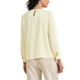 thumbnail image 3 of INSPIRE CHIC Women's Elegant Work Blouse Pearl Decor Ruched Crew Neck Dressy Office Shirt Top S Beige, 3 of 6
