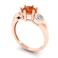 thumbnail image 2 of Clara Pucci 14K Rose Gold 1.72ct Red Three-Stone Ring for Women, 2 of 8