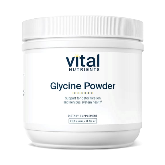 Vital Nutrients - Glycine Powder - Healthy Memory and Cognitive Support - Vegetarian - 250 Grams per Bottle