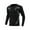 Black-3, variant on Men Compression Shirt Long Sleeve Athletic Workout Base Layer Quick Dry Rash Guard UPF 50 Activewear