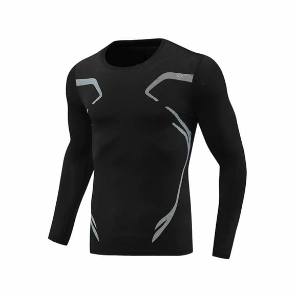 Betivan Men's Athletic Workout Top, Tall Solid Color High-Elastic Long Sleeve Crew Neck Shirt, Loose Breathable Blouse for Gym Outdoor Sports Casual