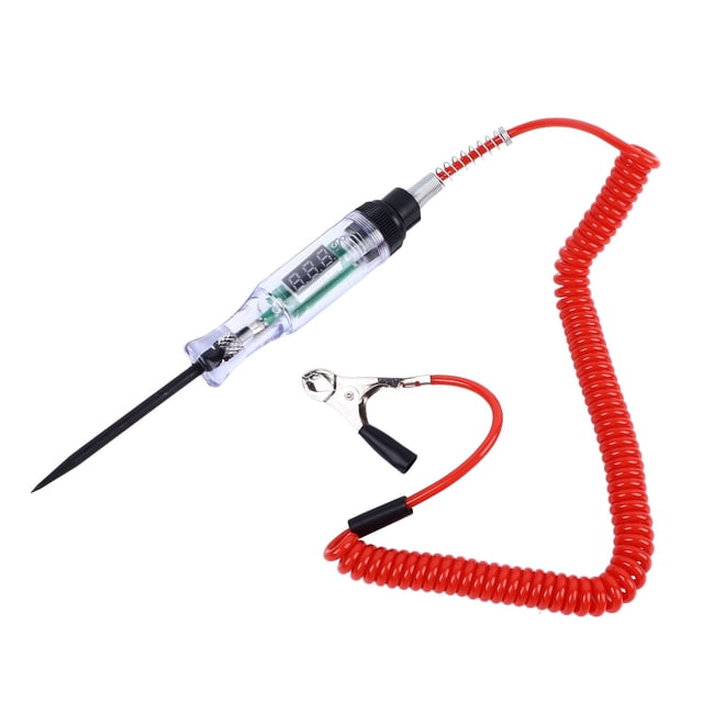 Probador de circuito automotriz con pantalla digital LED, probador de voltaje y potencia, bolígrafo de prueba para reparación y mantenimiento.